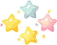 透明背景的彩色立体星星插画素材