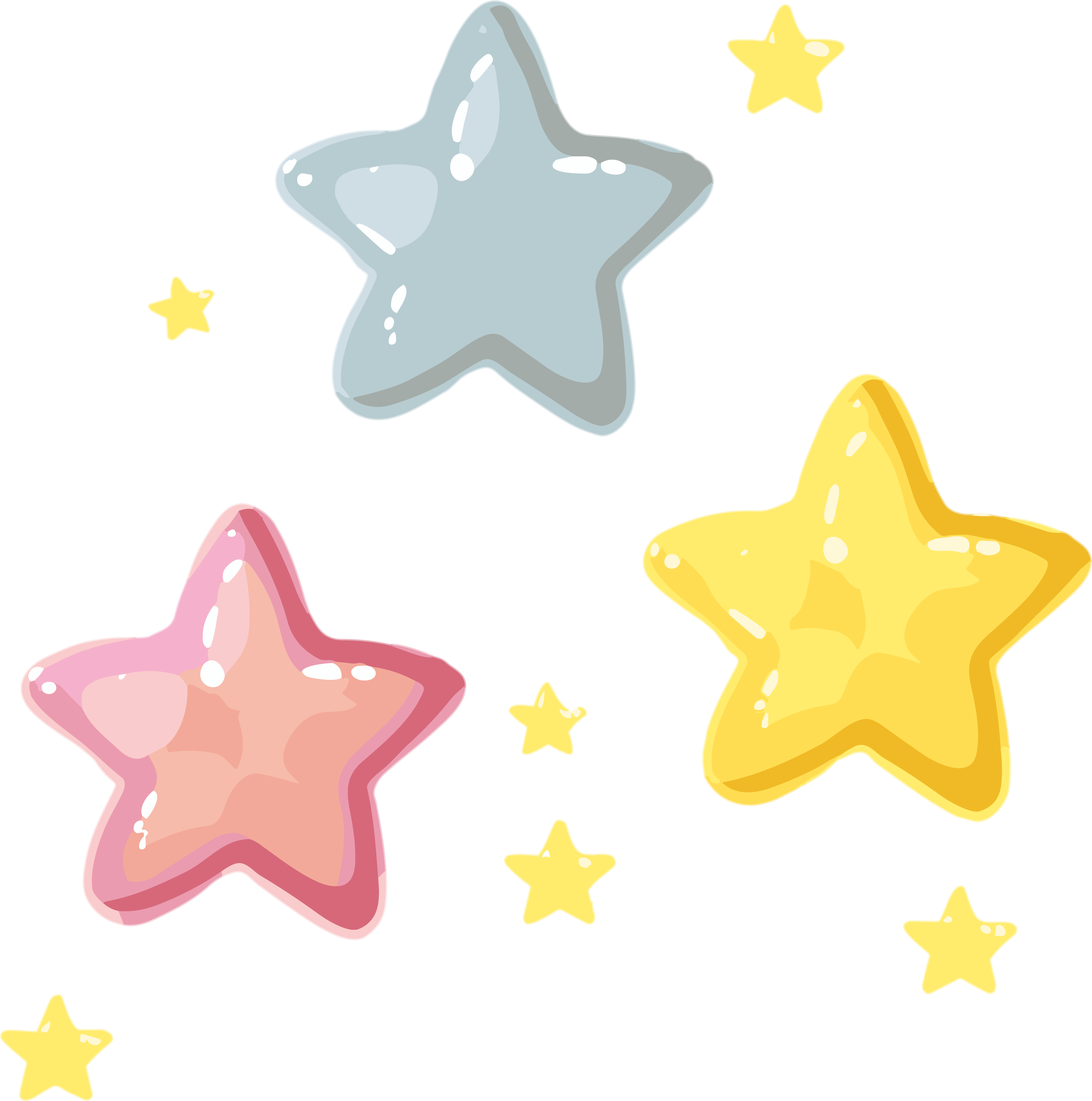 彩色星星扁平插画素材
