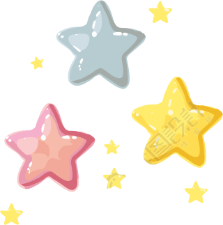 彩色星星扁平插画素材