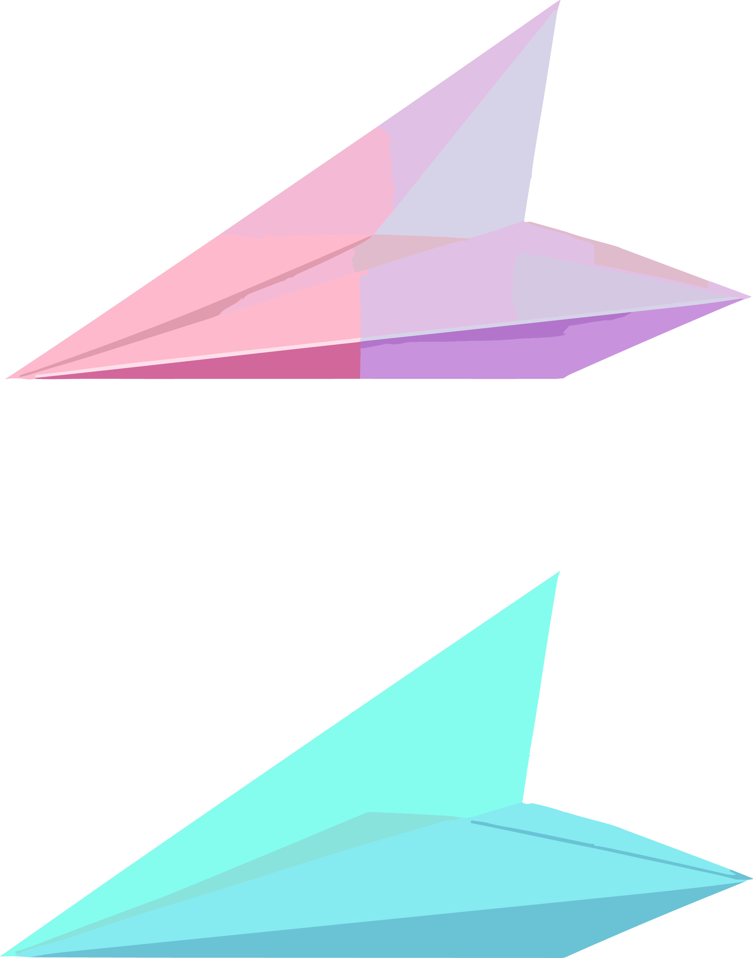 简约插画粉色蓝色纸飞机设计素材