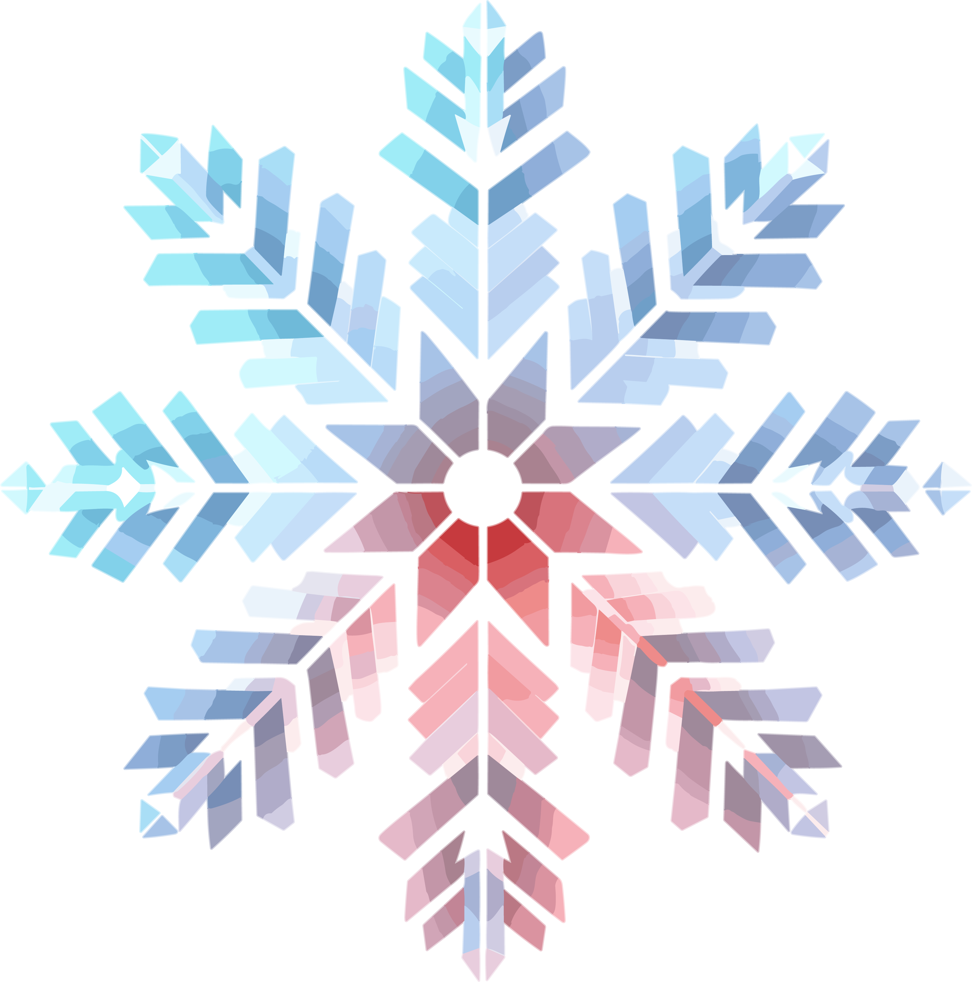 透明背景的雪花插画元素