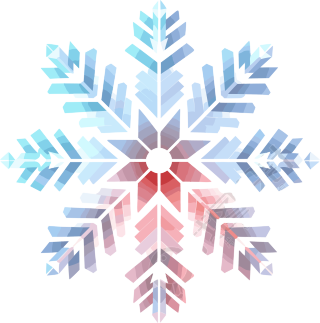 透明背景的雪花插画元素