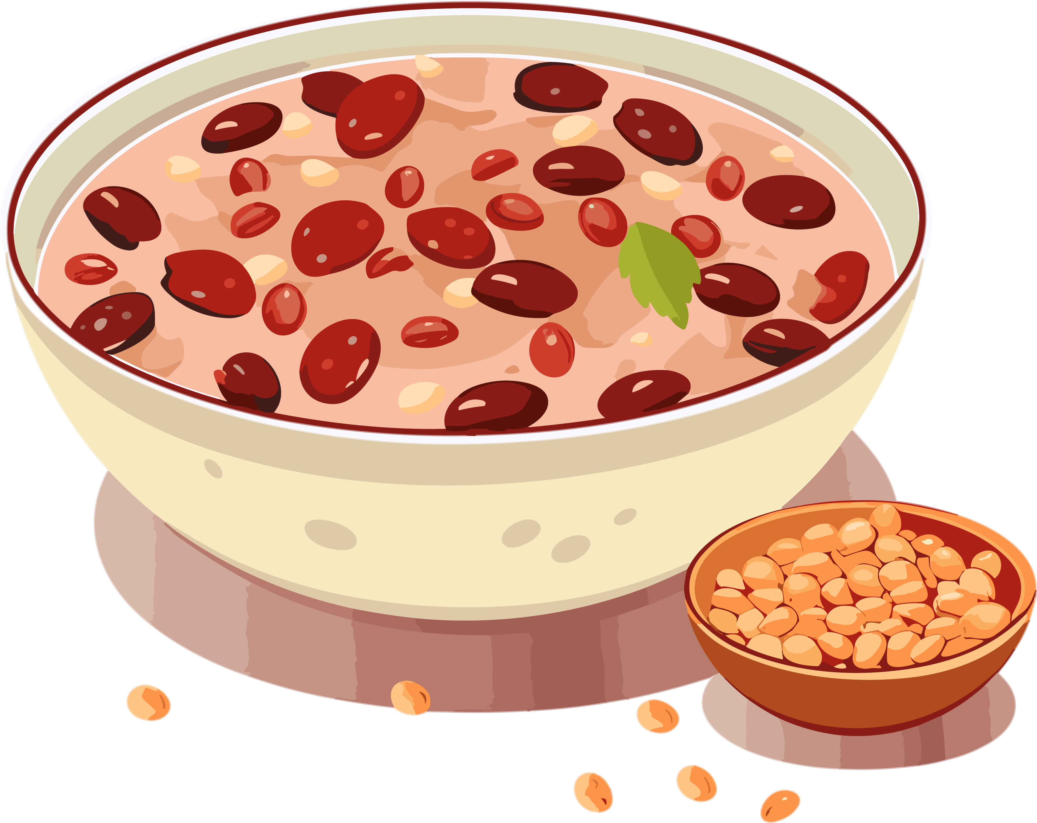 红枣绿豆红豆粥矢量素材