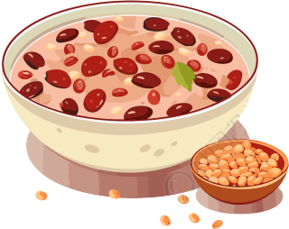 红枣绿豆红豆粥矢量素材