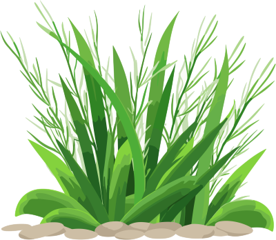 清新草地插画矢量图