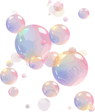 透明背景的气泡矢量插画