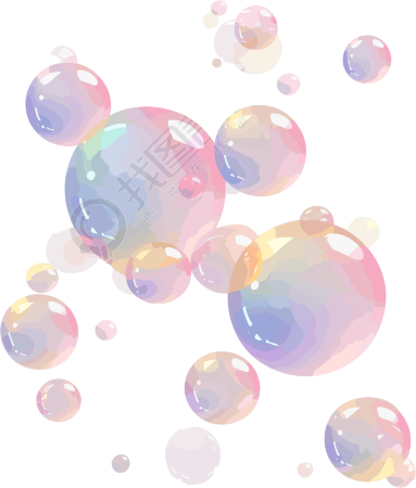透明背景的气泡矢量插画