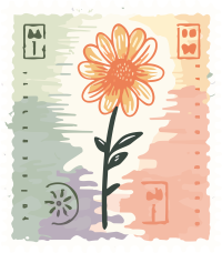 透明背景的矢量粉彩花朵平面插画素材