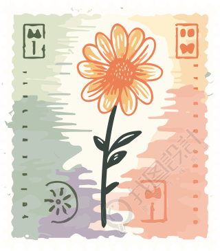 透明背景的矢量粉彩花朵平面插画素材