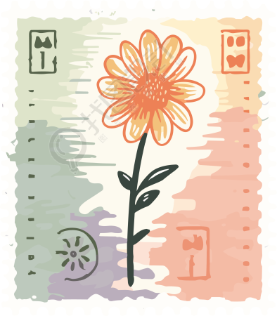 透明背景的矢量粉彩花朵平面插画素材