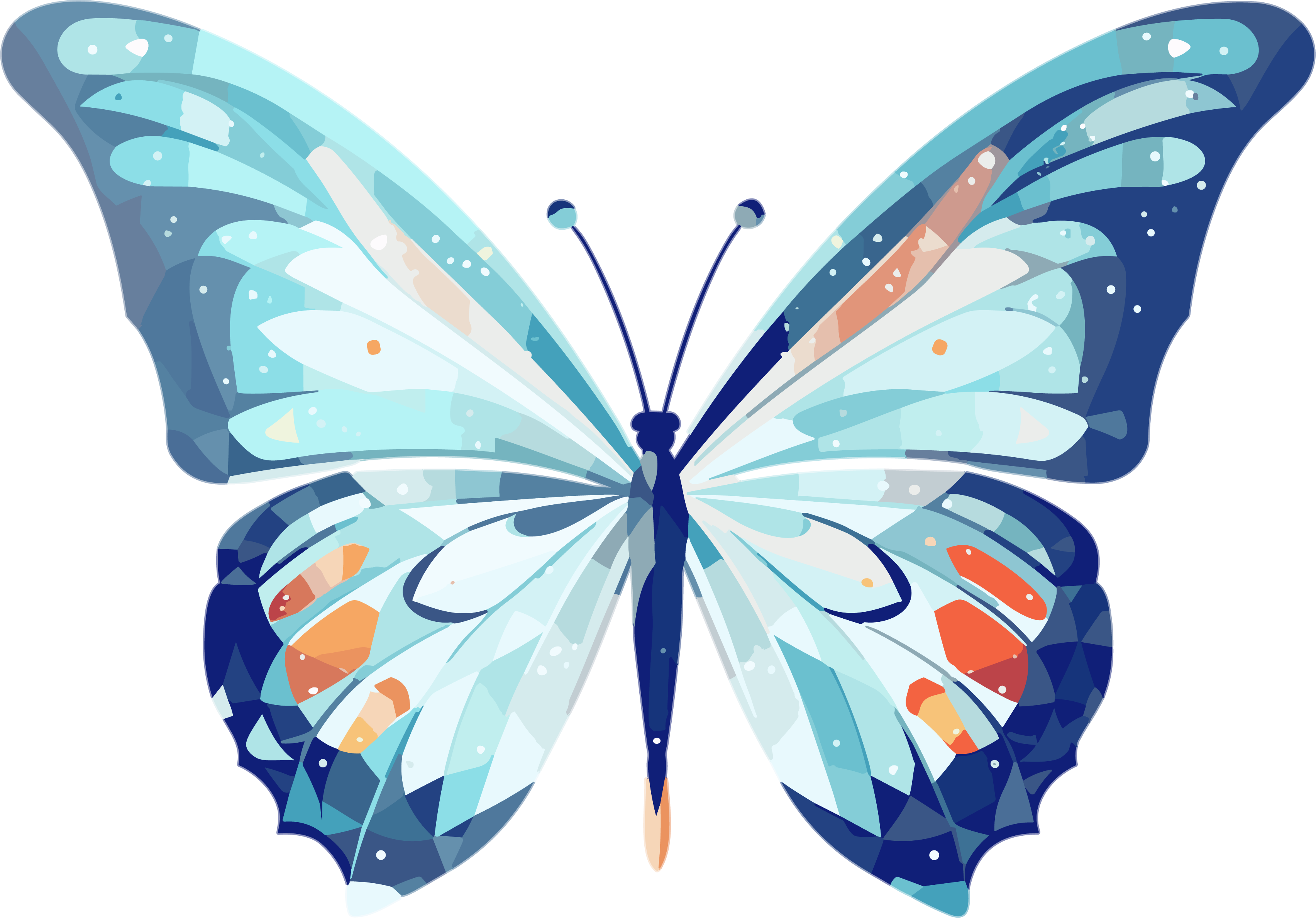 粉彩扁平插画蝴蝶矢量素材