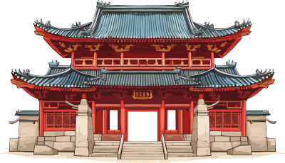 雄伟东方建筑插画设计