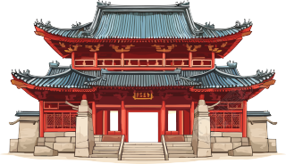雄伟东方建筑插画设计