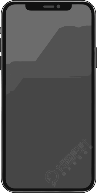 白色背景上的黑色iPhone X屏幕模拟模板