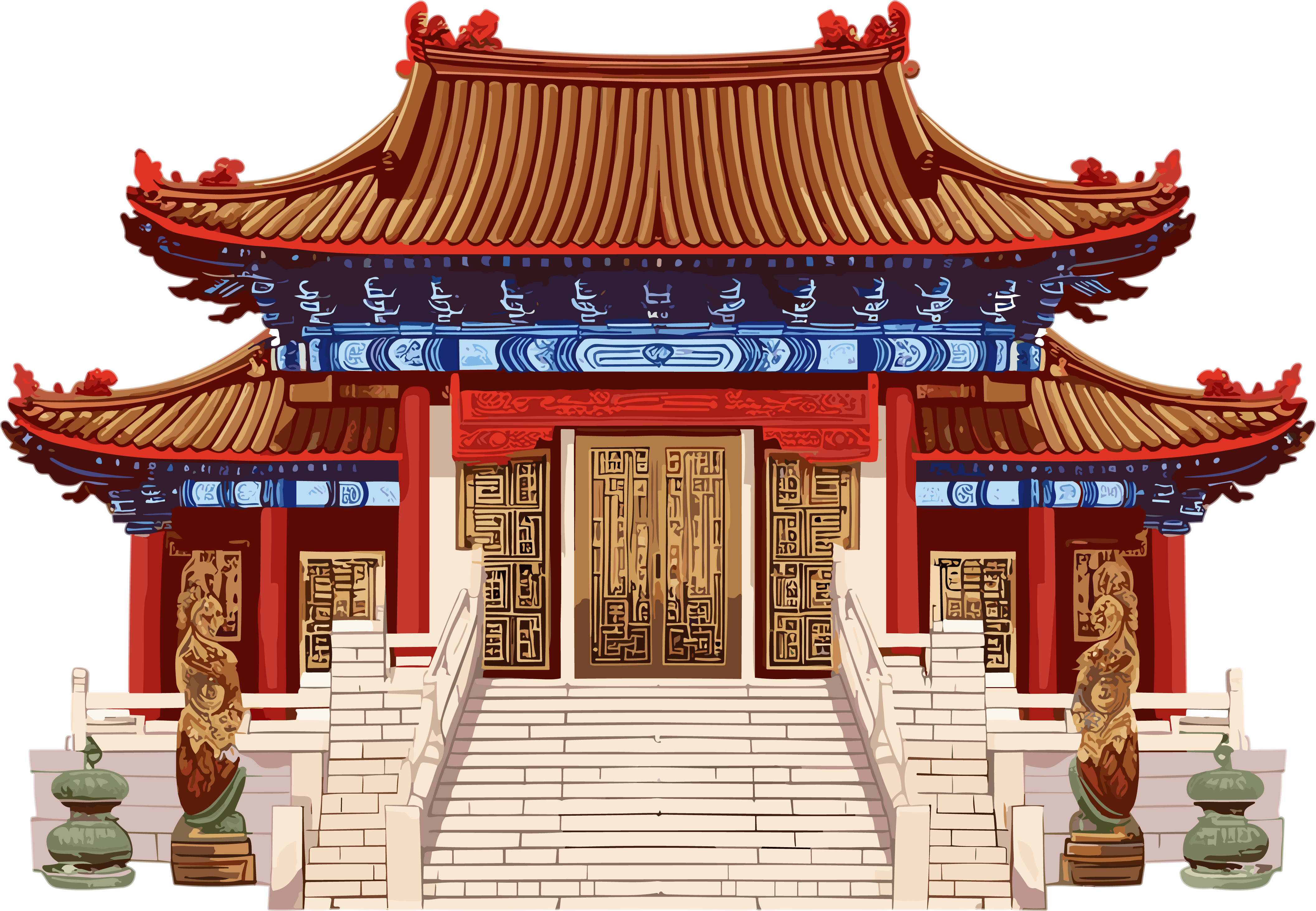 东方建筑插画设计