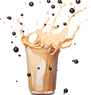 高清透明背景气泡奶茶图片