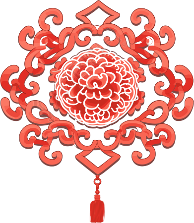 手绘中国艺术装饰品插画