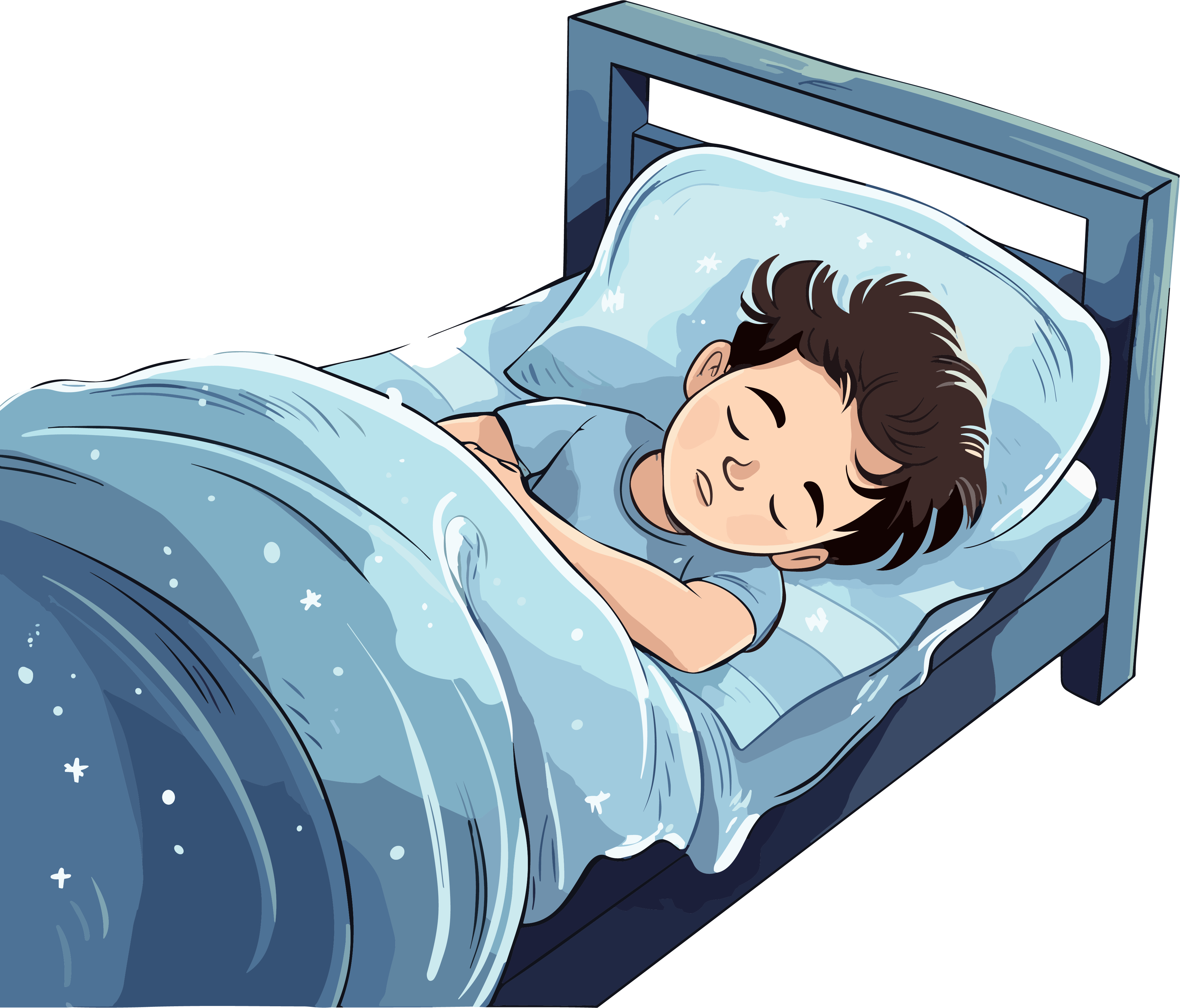 插画设计睡眠男孩高清PNG图形素材