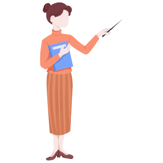 正在上课的语文老师插画PNG
