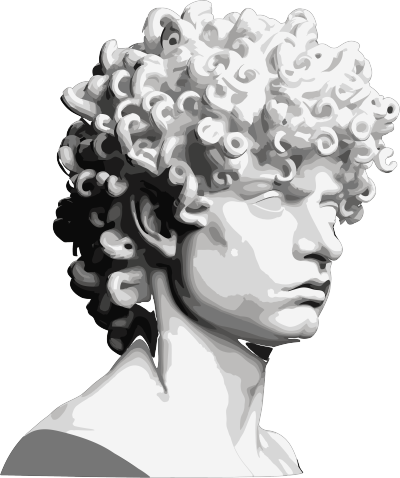 高清透明背景人头雕塑插画设计