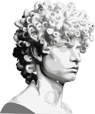 高清透明背景人头雕塑插画设计