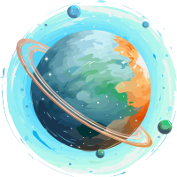 地球透明背景矢量粉彩扁平插画素材