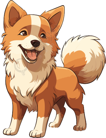 传统风格的卡通犬动态图素材