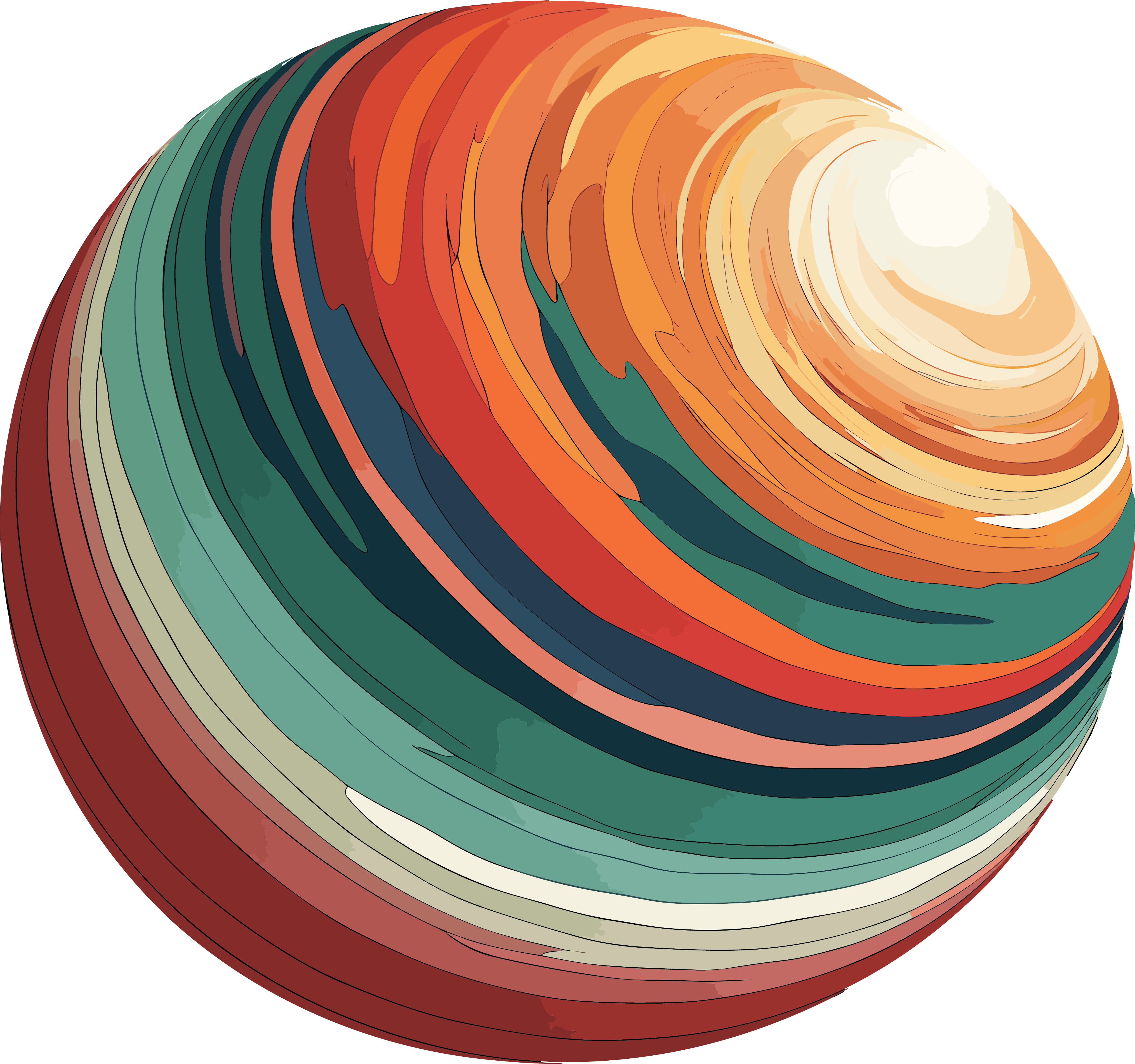 橙绿黄球形Logo