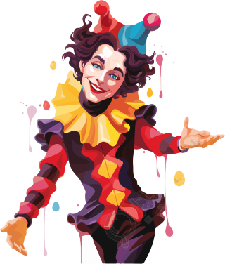 可商用的创意卡通小丑设计元素插画