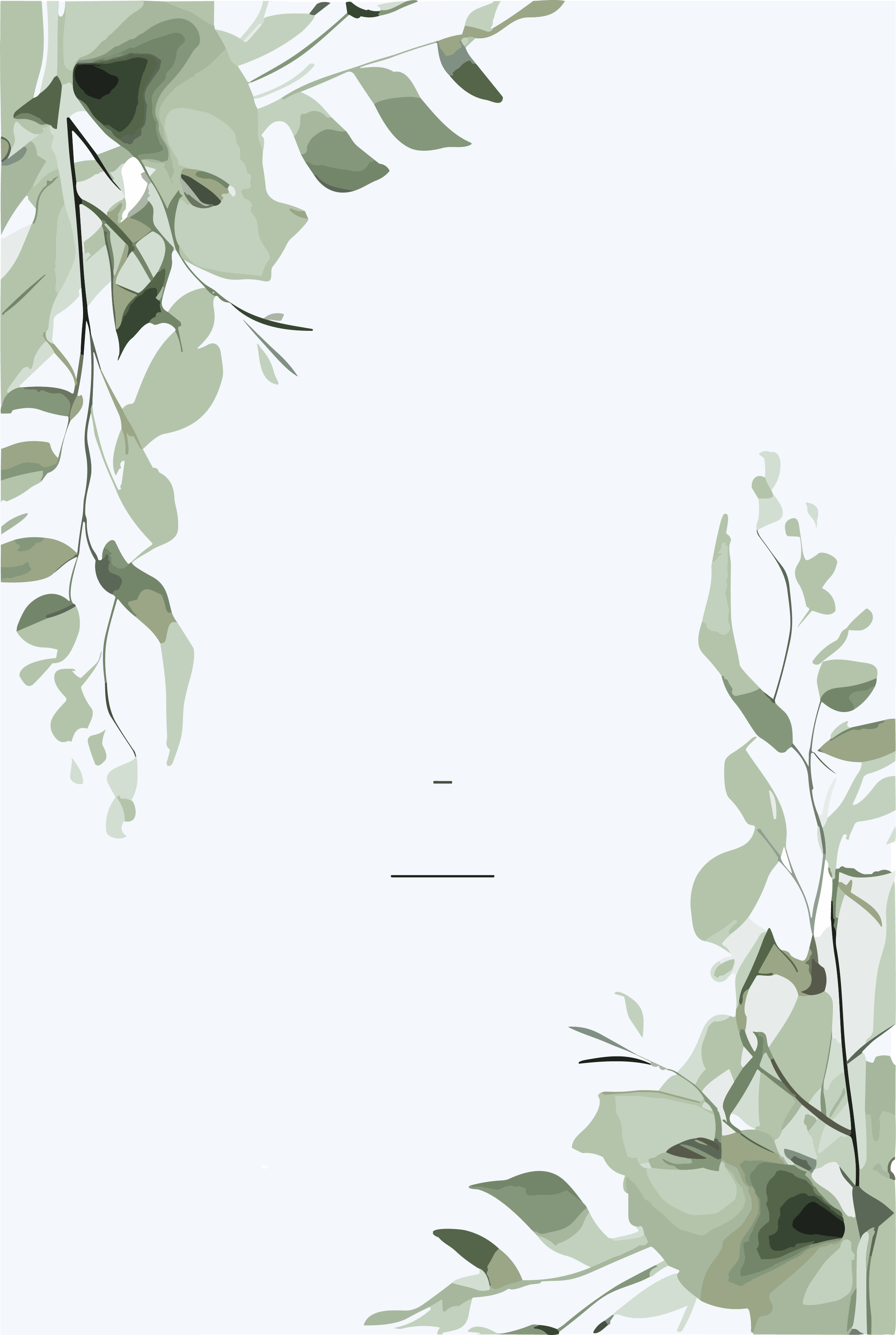 绿色花纹绿意婚礼请柬