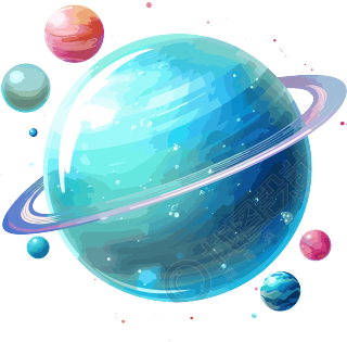 透明背景的矢量地球粉彩扁平插画素材