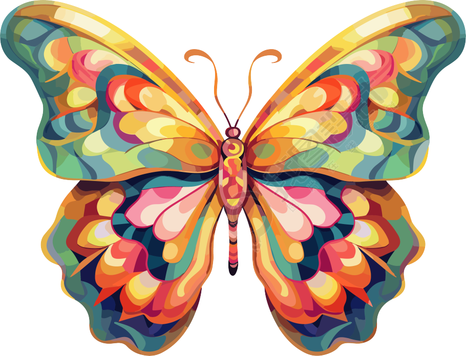 蝴蝶矢量插画设计素材