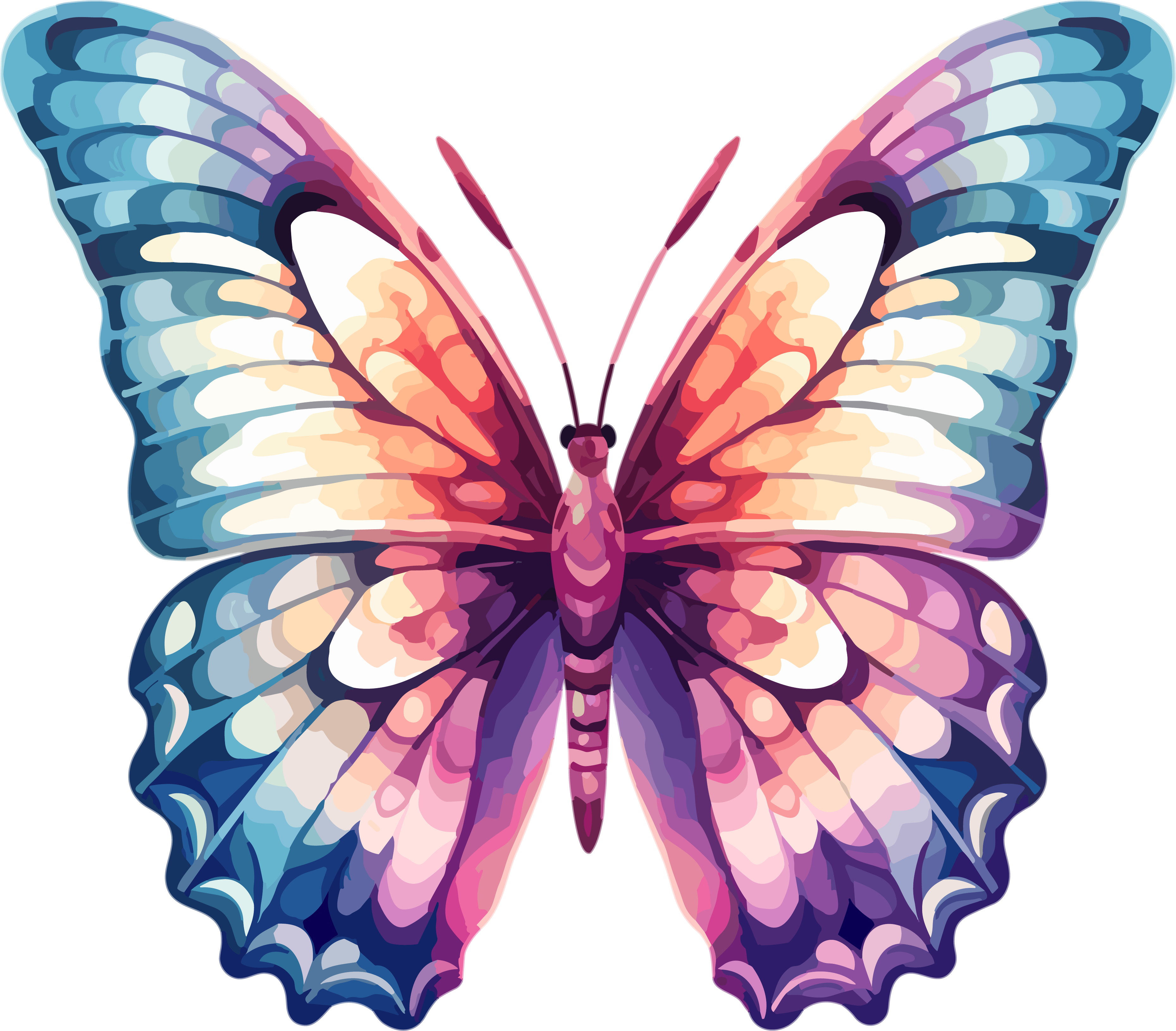 蝴蝶矢量插画设计素材