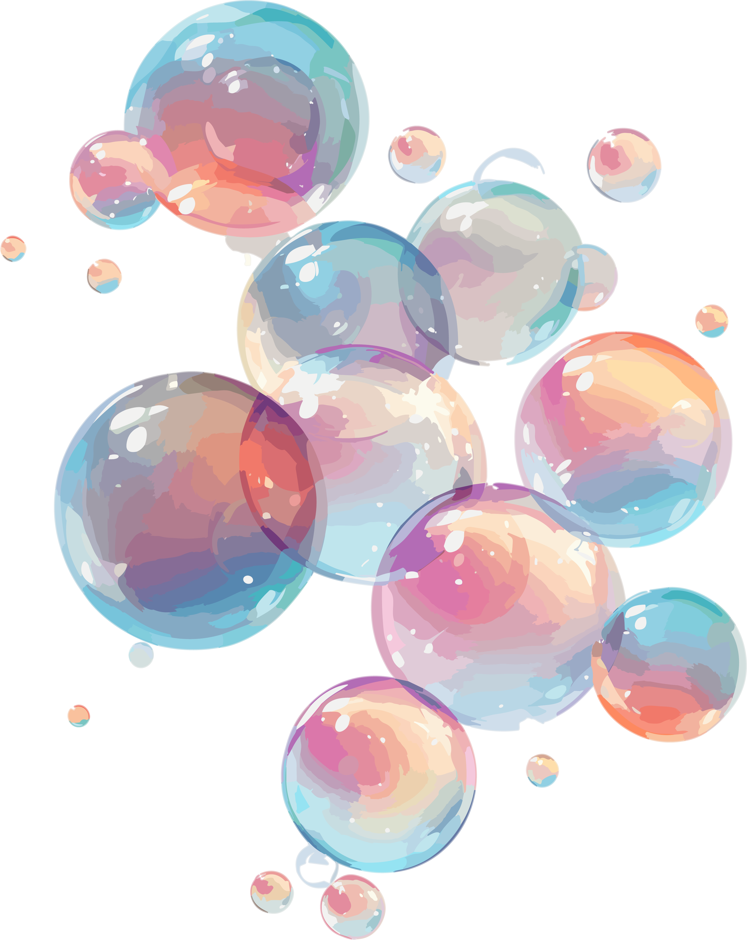 透明背景泡泡矢量粉彩扁平插画设计素材