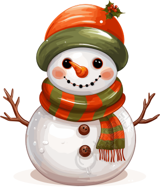 暗黑风格的微笑雪人PNG素材