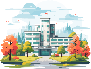 透明背景医院绿植创意设计插图
