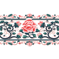 中国风花边平面插画素材