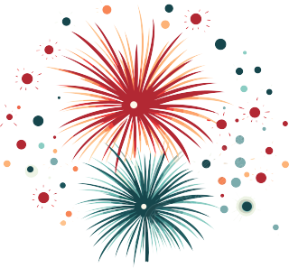 新年烟火矢量粉彩扁平插画设计