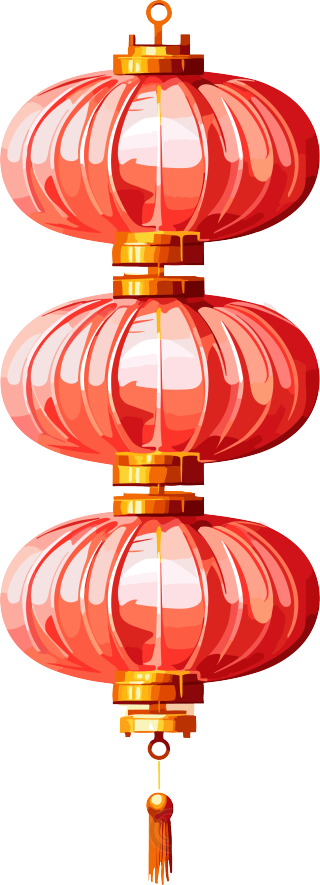 中国新年红灯笼矢量图
