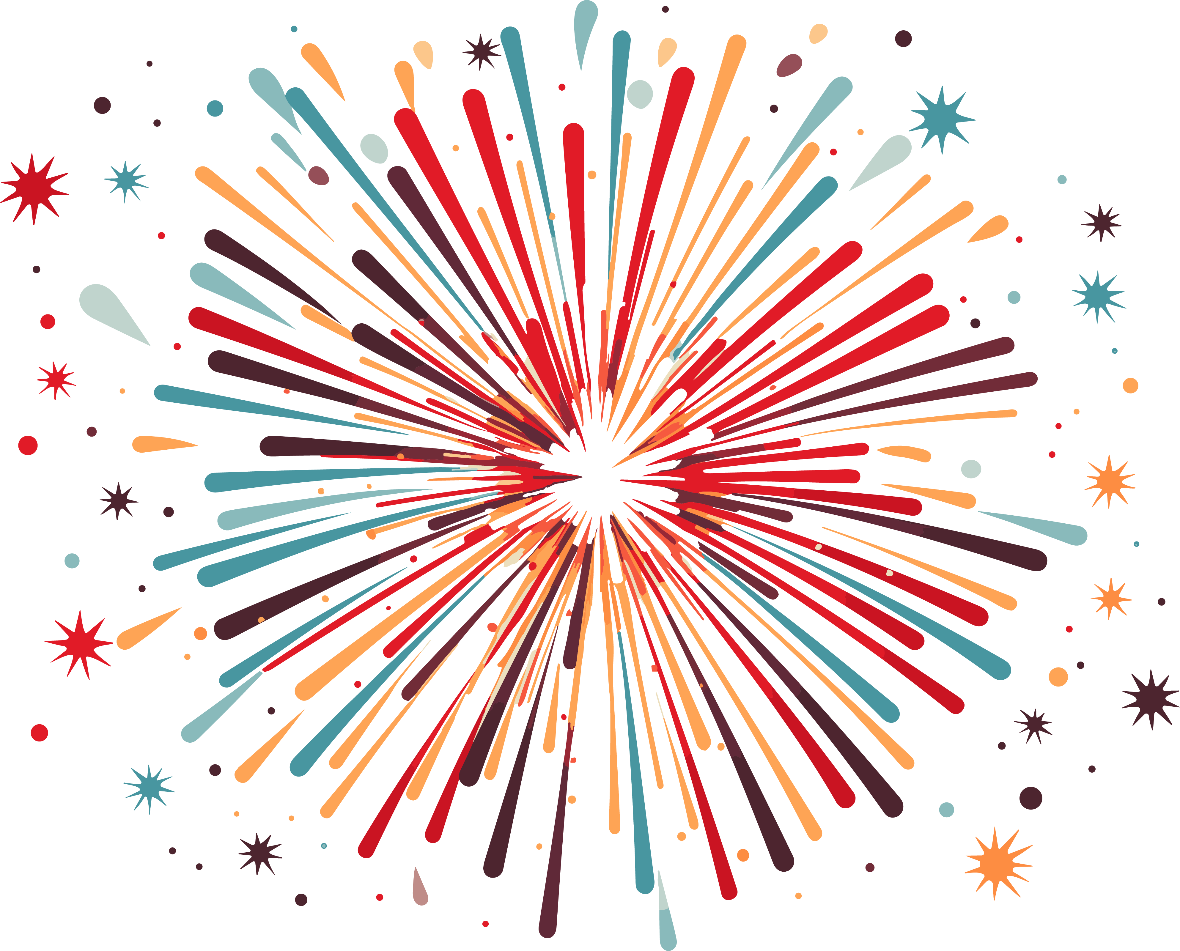 新年烟火矢量插画