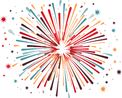 新年烟火矢量插画