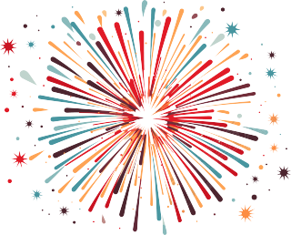 新年烟火矢量插画