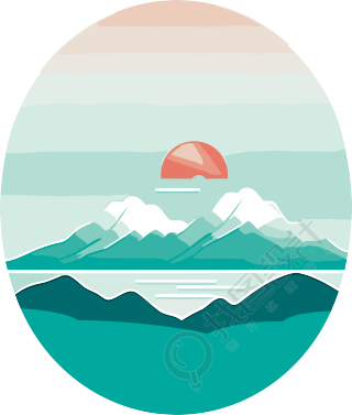 娜歐可武內山水太陽PNG圖形素材