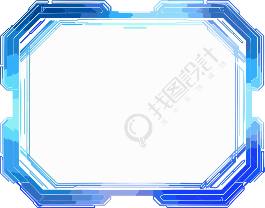 科技核心蓝色矩形模板