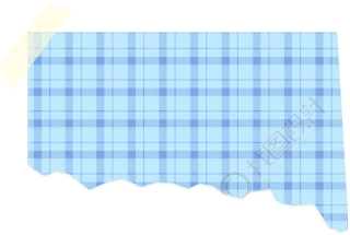 被撕开的蓝色格子空白纸透明背景插画