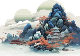中国风山水插画