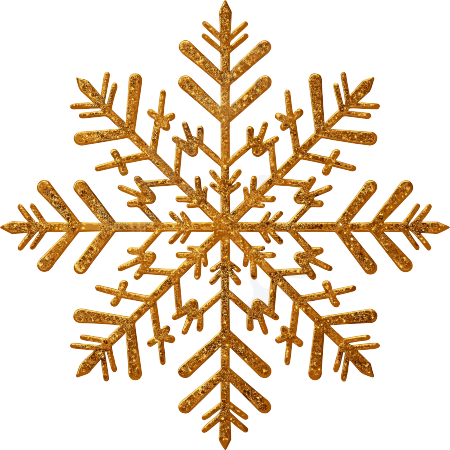 金色雪花矢量插画