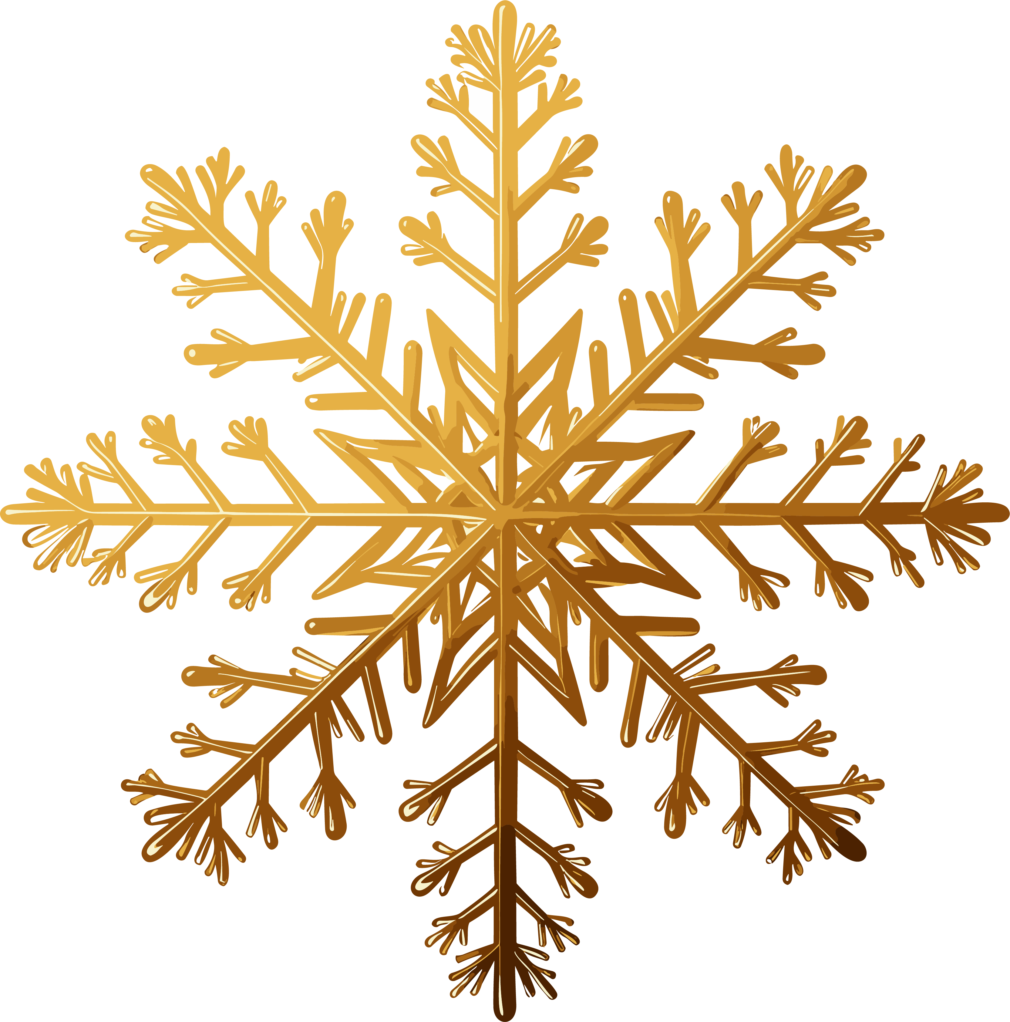 透明背景高清金色雪花图形素材