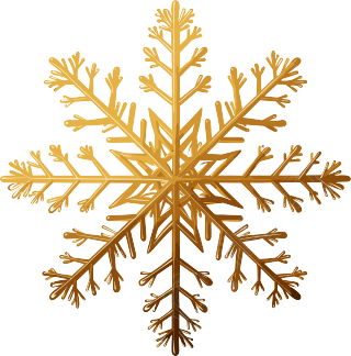 透明背景高清金色雪花图形素材