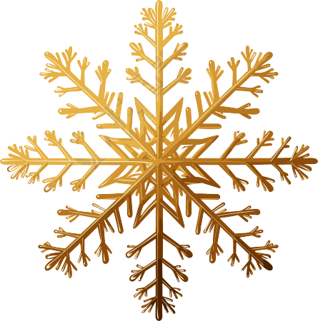 透明背景高清金色雪花图形素材